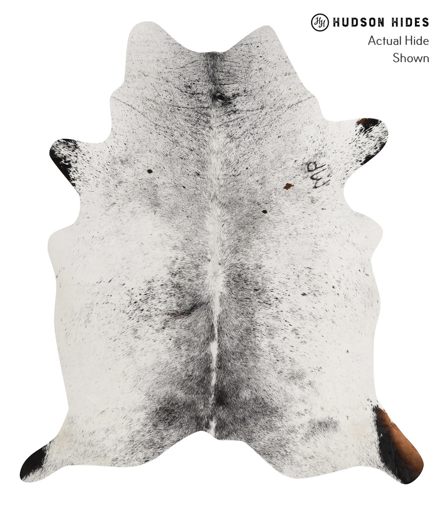 Salt and Pepper Black X-Large Brazilian Cowhide Rug 7'1"H x 6'2"W #84501 by Hudson Hides
