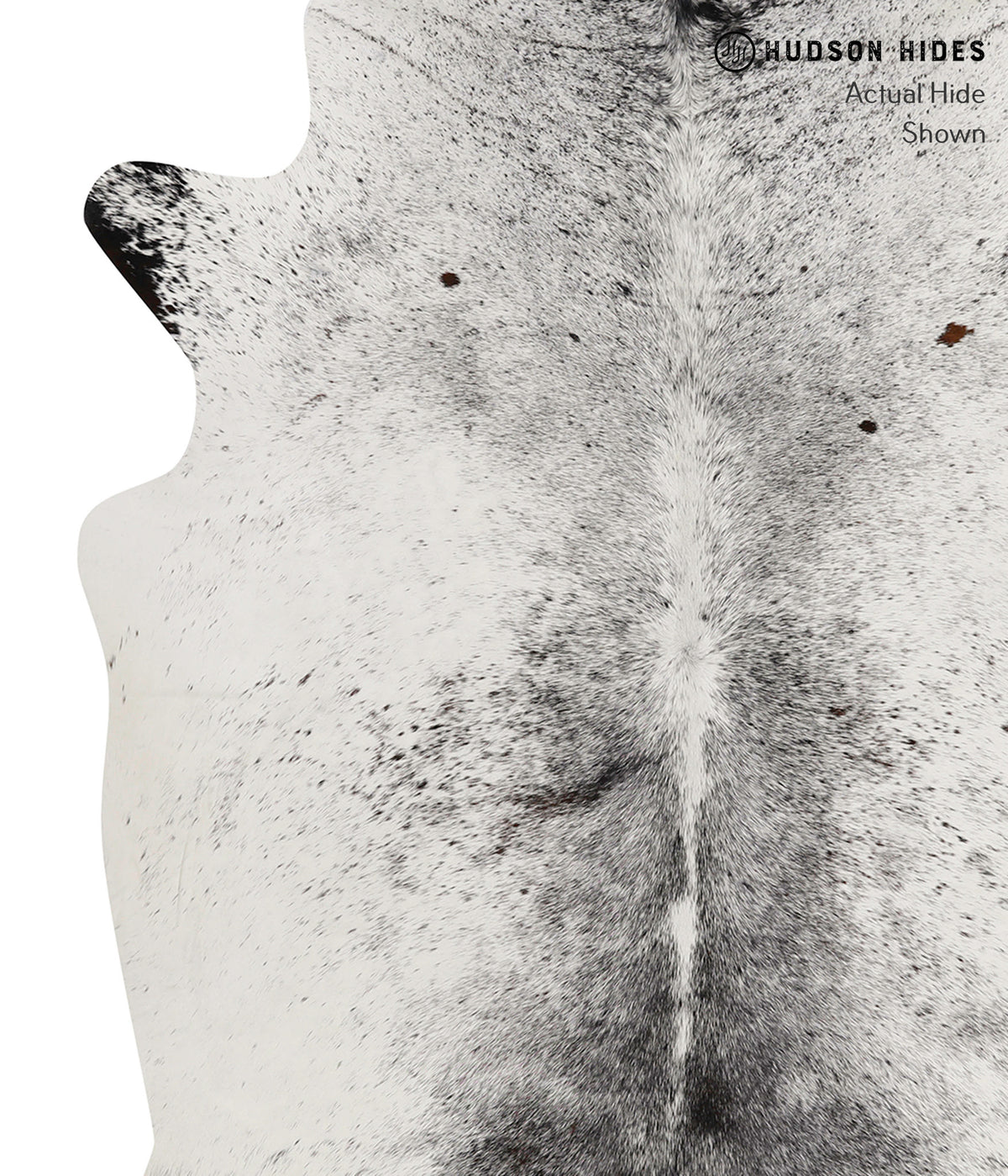 Salt and Pepper Black X-Large Brazilian Cowhide Rug 7'1"H x 6'2"W #84501 by Hudson Hides