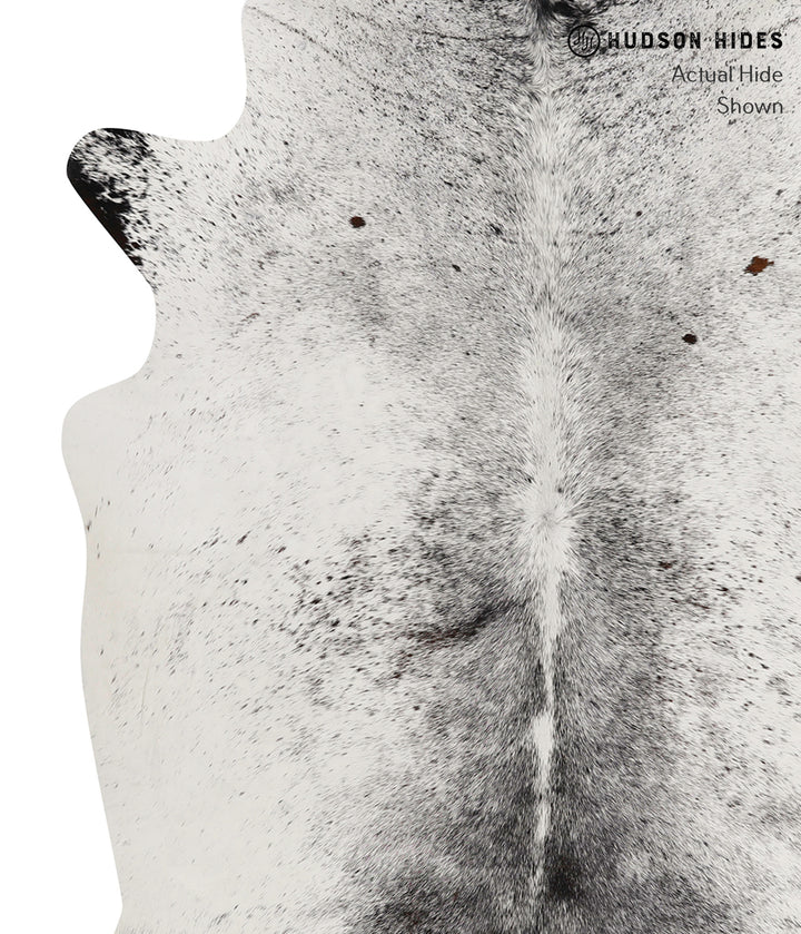 Salt and Pepper Black X-Large Brazilian Cowhide Rug 7'1"H x 6'2"W #84501 by Hudson Hides