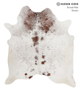 Salt and Pepper Brown Large Brazilian Cowhide Rug 6'7"H x 5'11"W #84583 by Hudson Hides