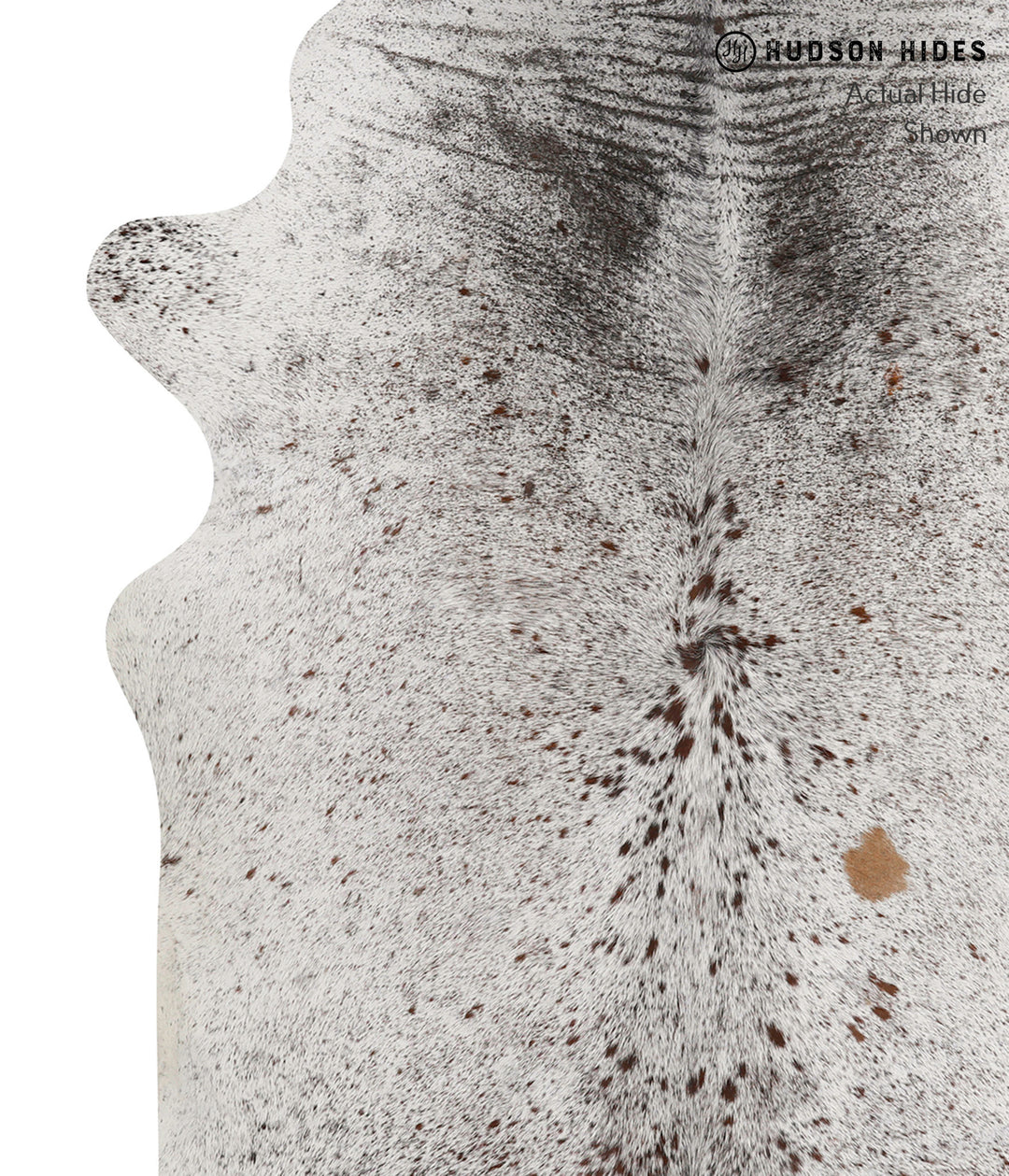 Salt and Pepper Brown X-Large Brazilian Cowhide Rug 7'1"H x 5'7"W #846