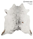 Salt and Pepper Black X-Large Brazilian Cowhide Rug 7'1"H x 6'8"W #84765 by Hudson Hides