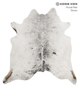 Salt and Pepper Black X-Large Brazilian Cowhide Rug 7'1"H x 6'8"W #84765 by Hudson Hides