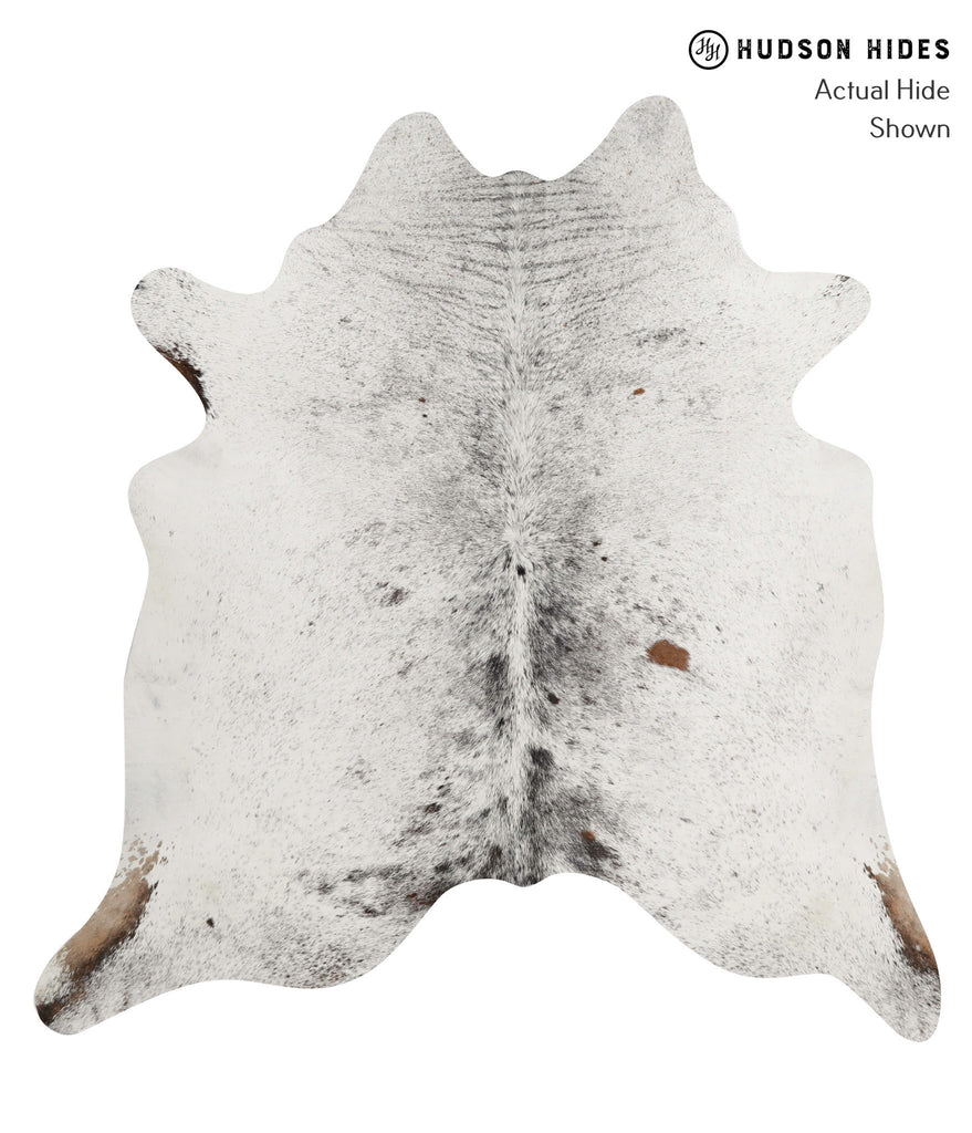 Salt and Pepper Black X-Large Brazilian Cowhide Rug 7'1"H x 6'8"W #84765 by Hudson Hides