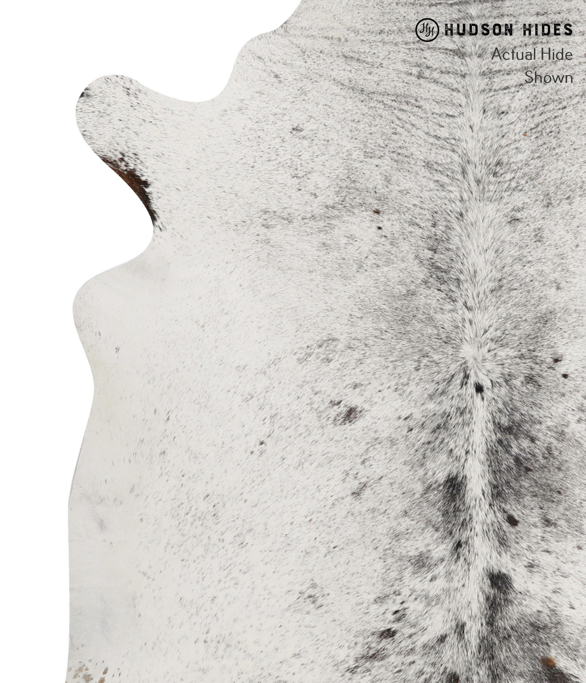 Salt and Pepper Black X-Large Brazilian Cowhide Rug 7'1"H x 6'8"W #84765 by Hudson Hides