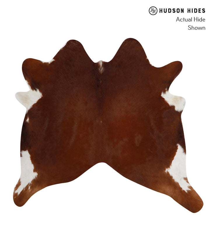 Brown and White Regular Large Brazilian Cowhide Rug 5'10"H x 6'4"W #84808 by Hudson Hides