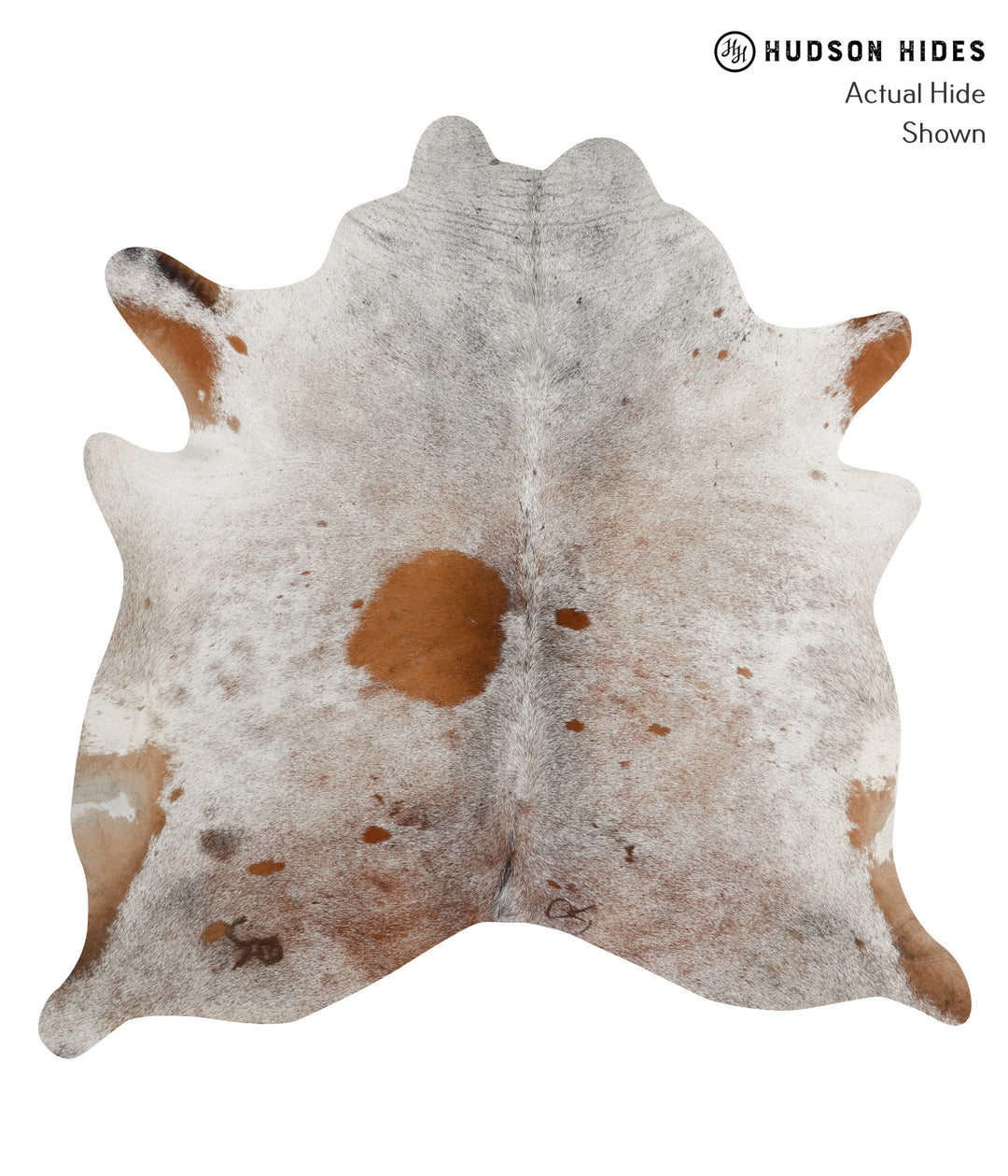 Salt and Pepper Brown X-Large Brazilian Cowhide Rug 6'7"H x 6'6"W #848