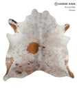Salt and Pepper Brown X-Large Brazilian Cowhide Rug 6'7"H x 6'6"W #84819 by Hudson Hides