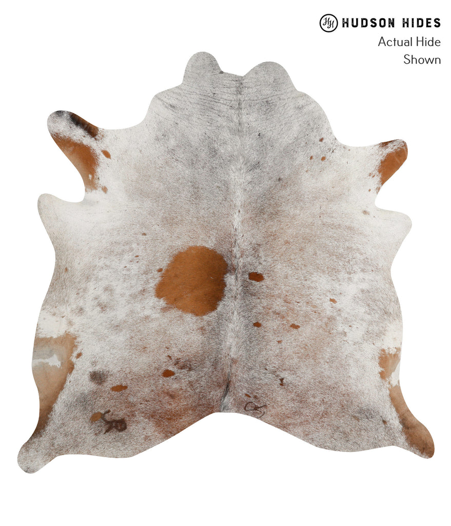Salt and Pepper Brown X-Large Brazilian Cowhide Rug 6'7"H x 6'6"W #84819 by Hudson Hides