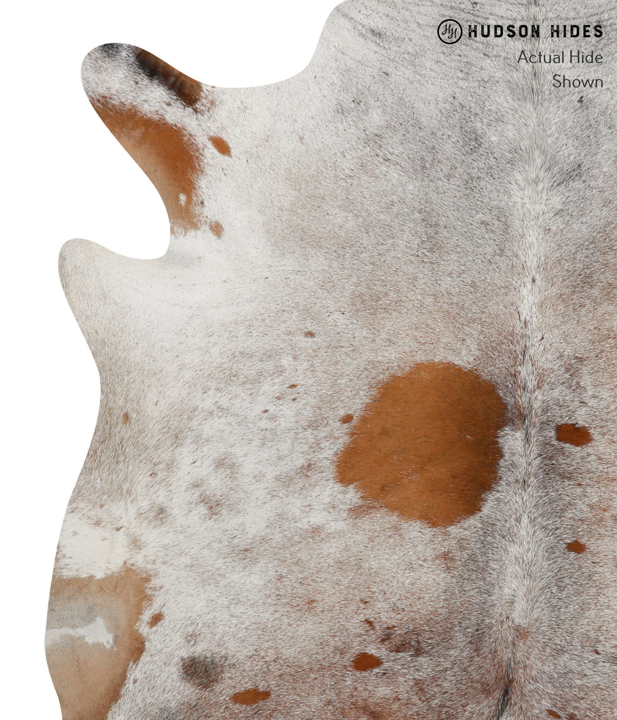Salt and Pepper Brown X-Large Brazilian Cowhide Rug 6'7"H x 6'6"W #84819 by Hudson Hides