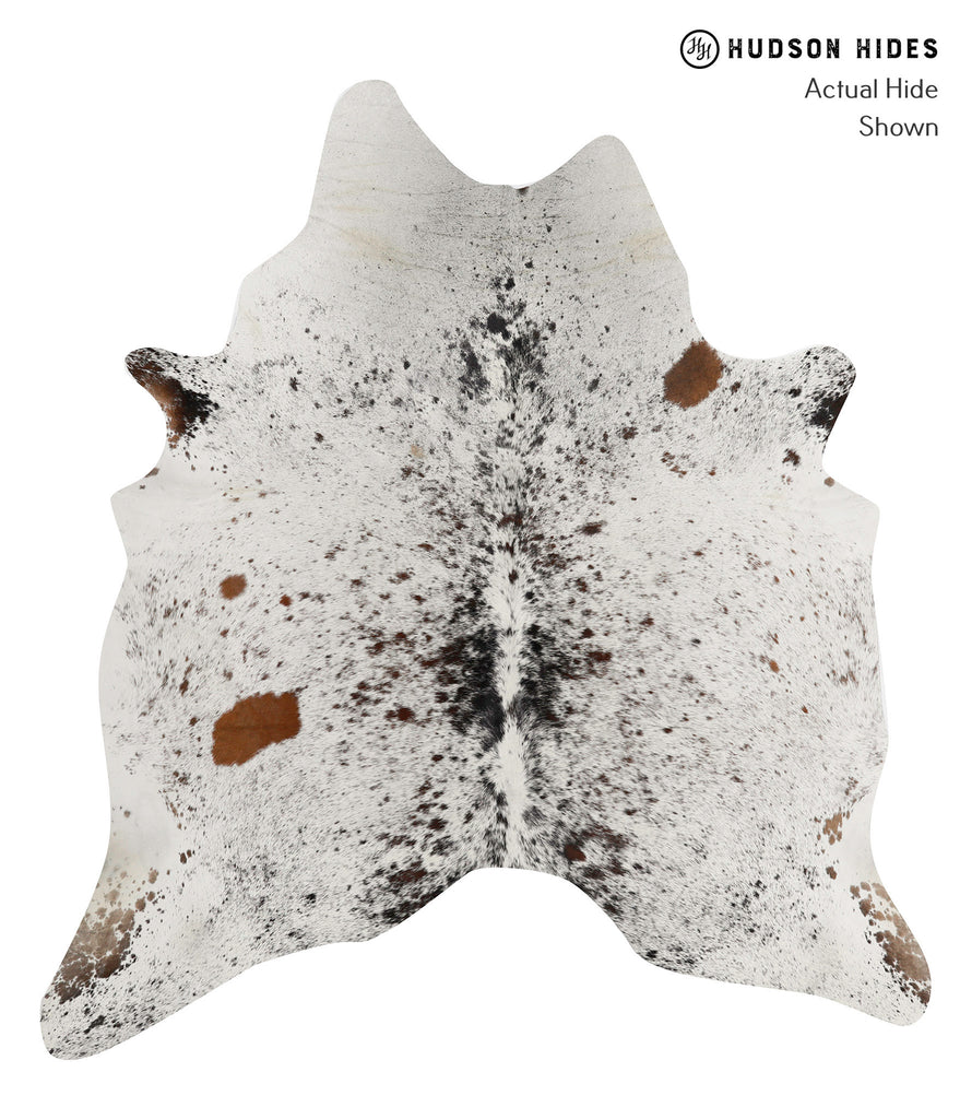 Salt and Pepper Brown X-Large Brazilian Cowhide Rug 7'0"H x 6'5"W #84845 by Hudson Hides