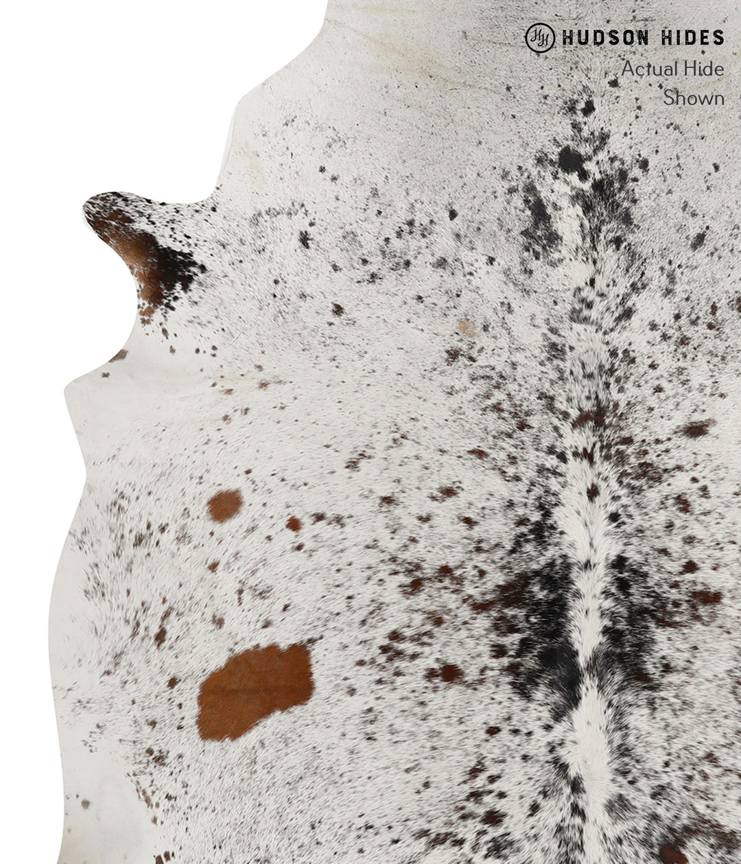 Salt and Pepper Brown X-Large Brazilian Cowhide Rug 7'0"H x 6'5"W #848