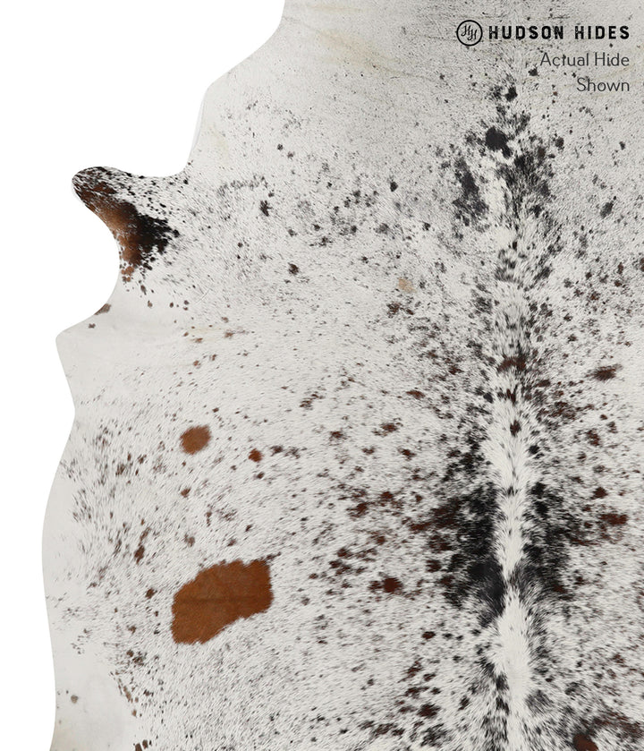 Salt and Pepper Brown X-Large Brazilian Cowhide Rug 7'0"H x 6'5"W #84845 by Hudson Hides