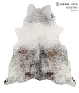 Salt and Pepper Brown Large Brazilian Cowhide Rug 6'5"H x 5'8"W #84855 by Hudson Hides