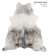 Salt and Pepper Brown Large Brazilian Cowhide Rug 6'5"H x 5'8"W #84855 by Hudson Hides