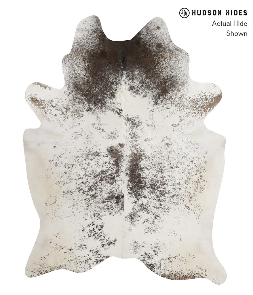 Salt and Pepper Brown X-Large Brazilian Cowhide Rug 8'1"H x 6'1"W #84975 by Hudson Hides