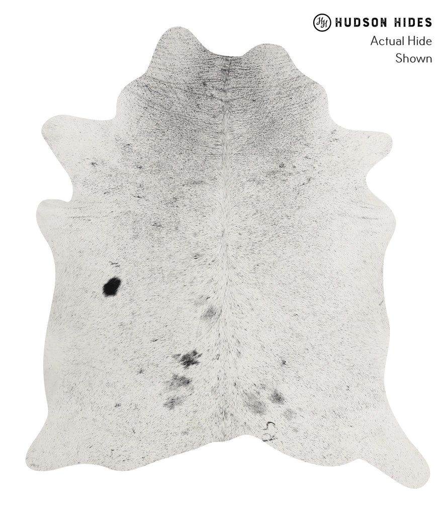 Salt and Pepper Black X-Large Brazilian Cowhide Rug 7'0"H x 6'4"W #85037 by Hudson Hides