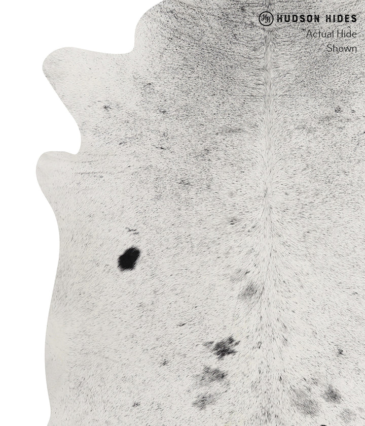 Salt and Pepper Black X-Large Brazilian Cowhide Rug 7'0"H x 6'4"W #85037 by Hudson Hides