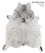 Salt and Pepper Black Large Brazilian Cowhide Rug 6'11"H x 5'8"W #85089 by Hudson Hides