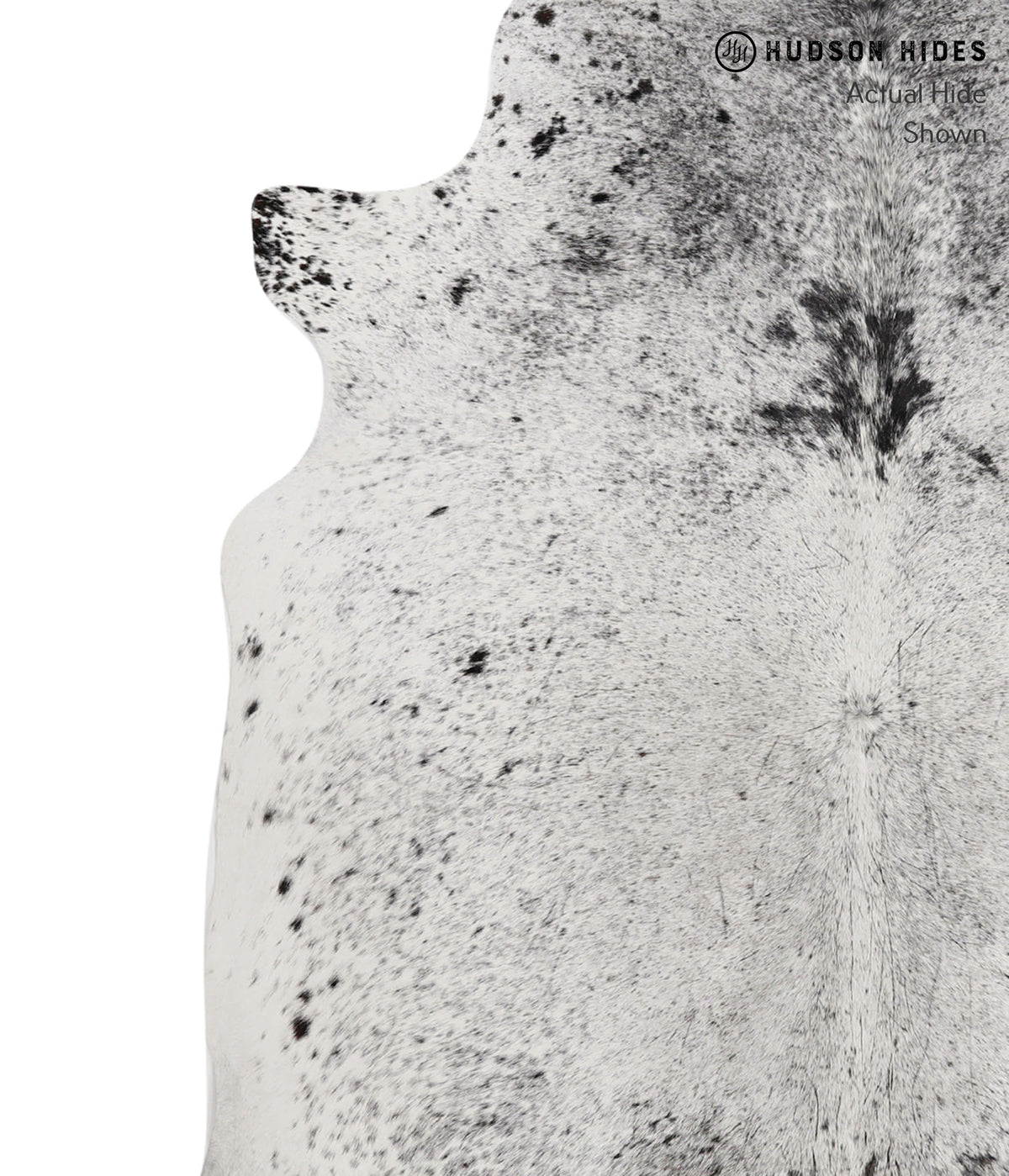 Salt and Pepper Black Large Brazilian Cowhide Rug 6'11"H x 5'8"W #85089 by Hudson Hides
