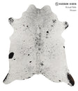 Salt and Pepper Black Large Brazilian Cowhide Rug 6'8"H x 5'10"W #85091 by Hudson Hides