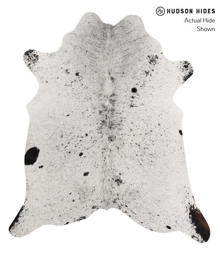 Salt and Pepper Black Large Brazilian Cowhide Rug 6'8"H x 5'10"W #85091 by Hudson Hides