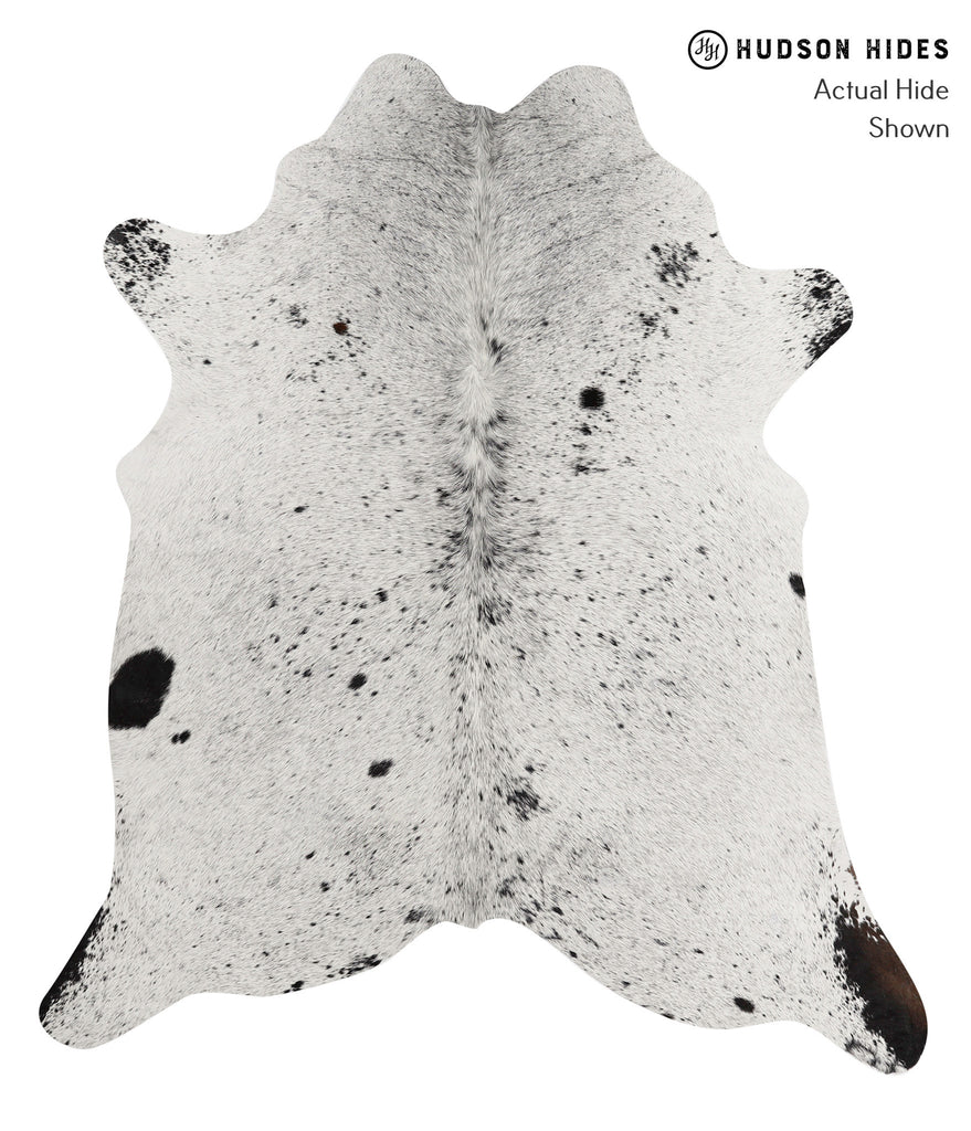 Salt and Pepper Black Large Brazilian Cowhide Rug 6'8"H x 5'10"W #85091 by Hudson Hides