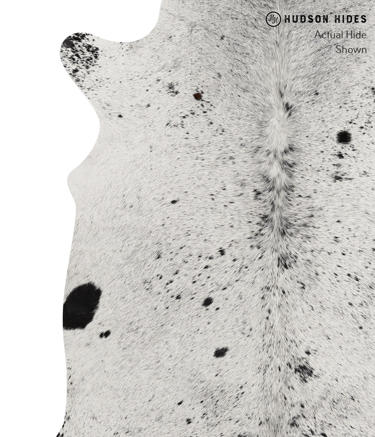 Salt and Pepper Black Large Brazilian Cowhide Rug 6'8"H x 5'10"W #85091 by Hudson Hides