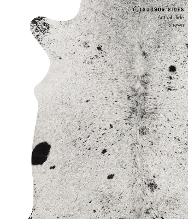 Salt and Pepper Black Large Brazilian Cowhide Rug 6'8"H x 5'10"W #85091 by Hudson Hides