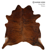 Medium Brindle X-Large Brazilian Cowhide Rug 7'0"H x 6'7"W #85237 by Hudson Hides