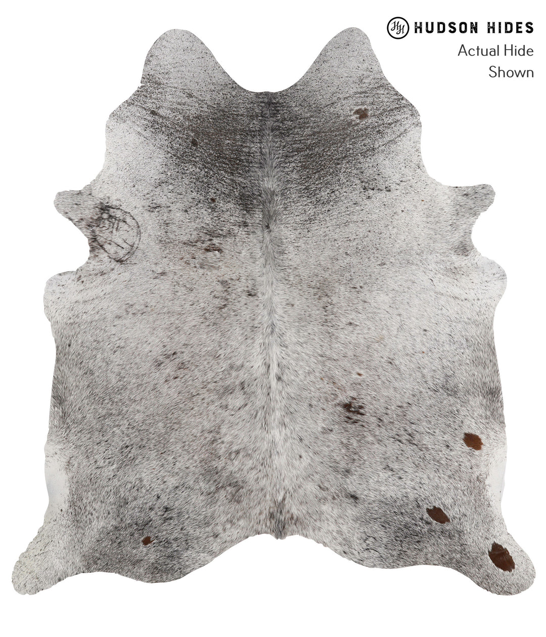 Salt and Pepper Brown XX-Large Brazilian Cowhide Rug 7'4"H x 6'10"W #8