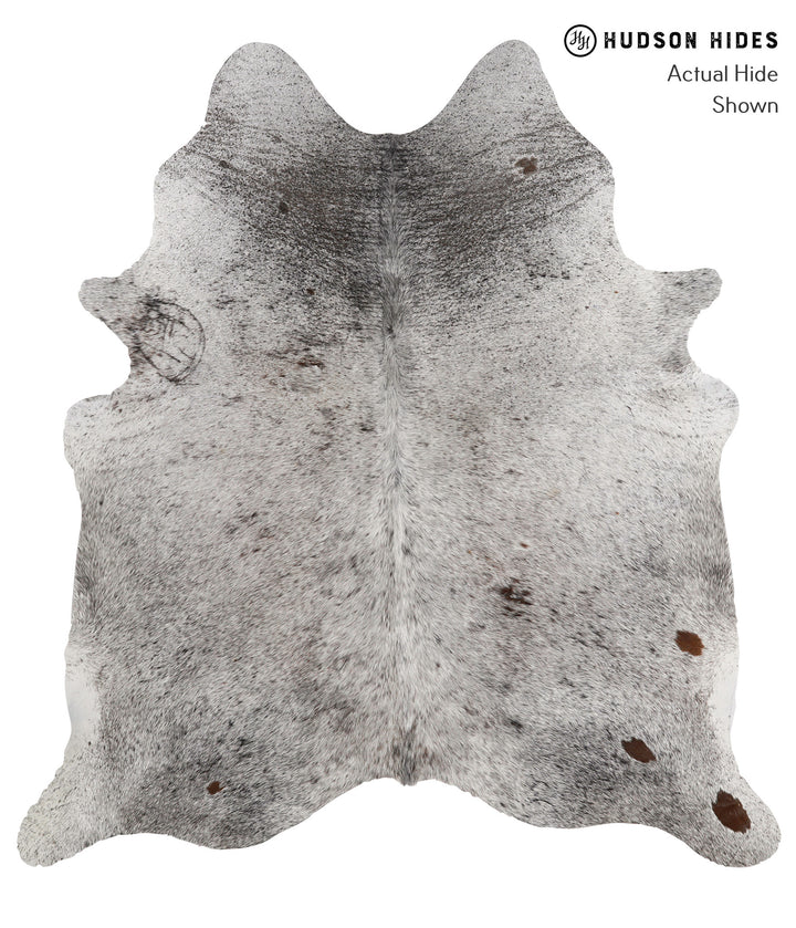 Salt and Pepper Brown XX-Large Brazilian Cowhide Rug 7'4"H x 6'10"W #85266 by Hudson Hides