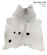 Salt and Pepper Black Large Brazilian Cowhide Rug 6'0"H x 5'5"W #85378 by Hudson Hides