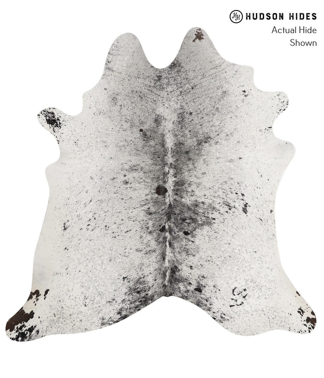 Salt and Pepper Black X-Large Brazilian Cowhide Rug 6'9"H x 6'8"W #854