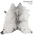 Salt and Pepper Black X-Large Brazilian Cowhide Rug 6'9"H x 6'8"W #85437 by Hudson Hides