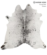 Salt and Pepper Black X-Large Brazilian Cowhide Rug 6'9"H x 6'8"W #85437 by Hudson Hides