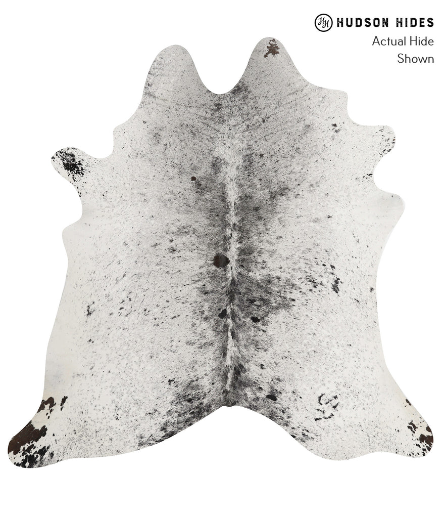 Salt and Pepper Black X-Large Brazilian Cowhide Rug 6'9"H x 6'8"W #85437 by Hudson Hides