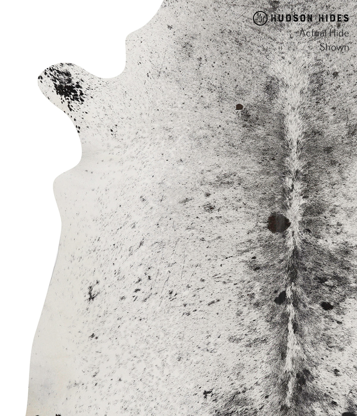 Salt and Pepper Black X-Large Brazilian Cowhide Rug 6'9"H x 6'8"W #85437 by Hudson Hides
