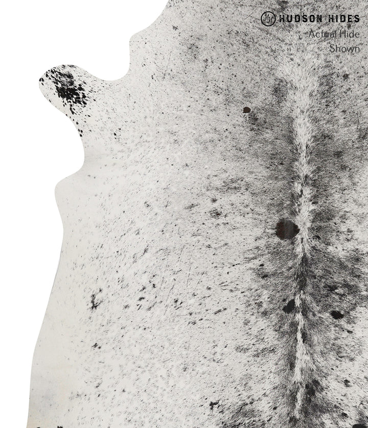 Salt and Pepper Black X-Large Brazilian Cowhide Rug 6'9"H x 6'8"W #85437 by Hudson Hides