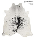 Salt and Pepper Black Large Brazilian Cowhide Rug 6'4"H x 5'9"W #85496 by Hudson Hides