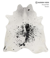 Salt and Pepper Black Large Brazilian Cowhide Rug 6'4"H x 5'9"W #85496 by Hudson Hides