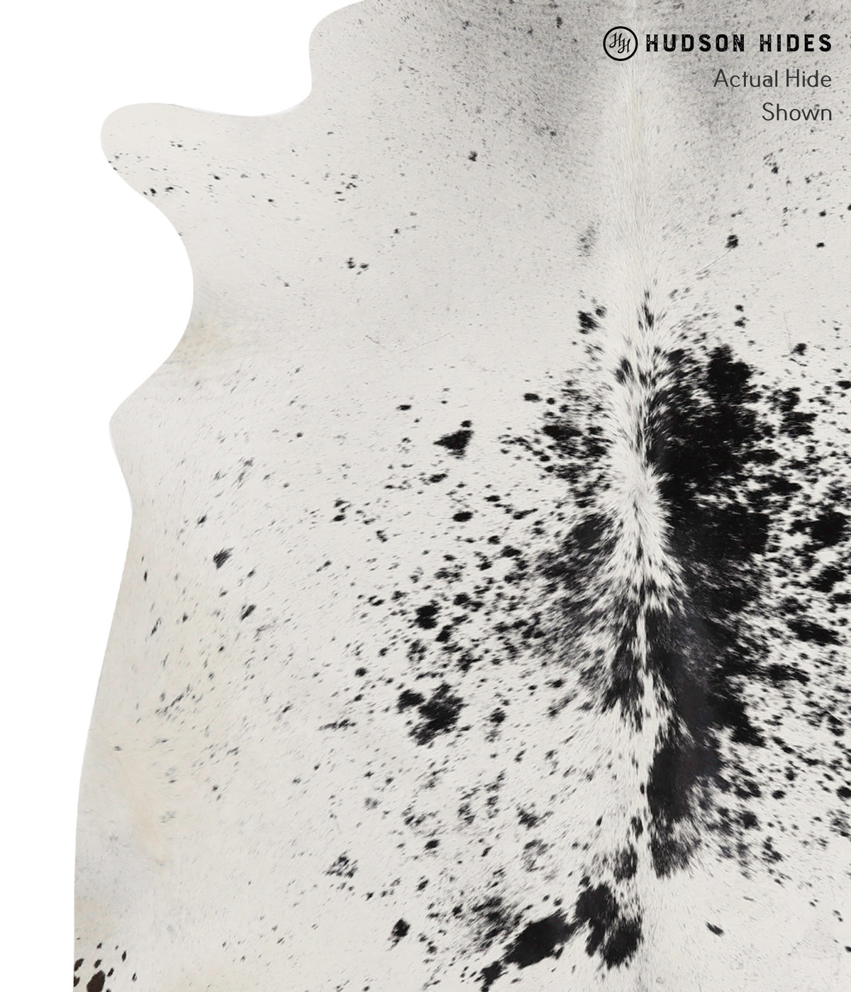 Salt and Pepper Black Large Brazilian Cowhide Rug 6'4"H x 5'9"W #85496 by Hudson Hides