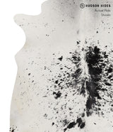 Salt and Pepper Black Large Brazilian Cowhide Rug 6'4"H x 5'9"W #85496 by Hudson Hides