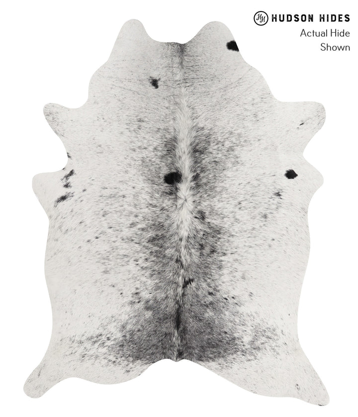 Salt and Pepper Black Large Brazilian Cowhide Rug 6'7"H x 5'3"W #85526 by Hudson Hides