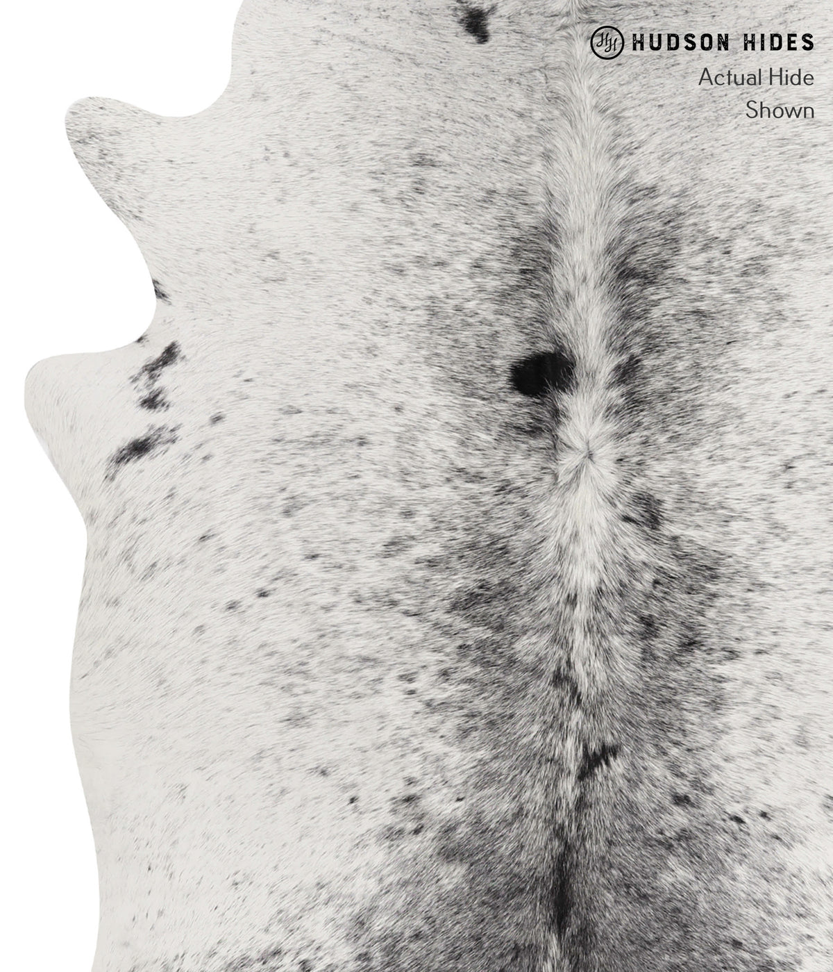 Salt and Pepper Black Large Brazilian Cowhide Rug 6'7"H x 5'3"W #85526 by Hudson Hides