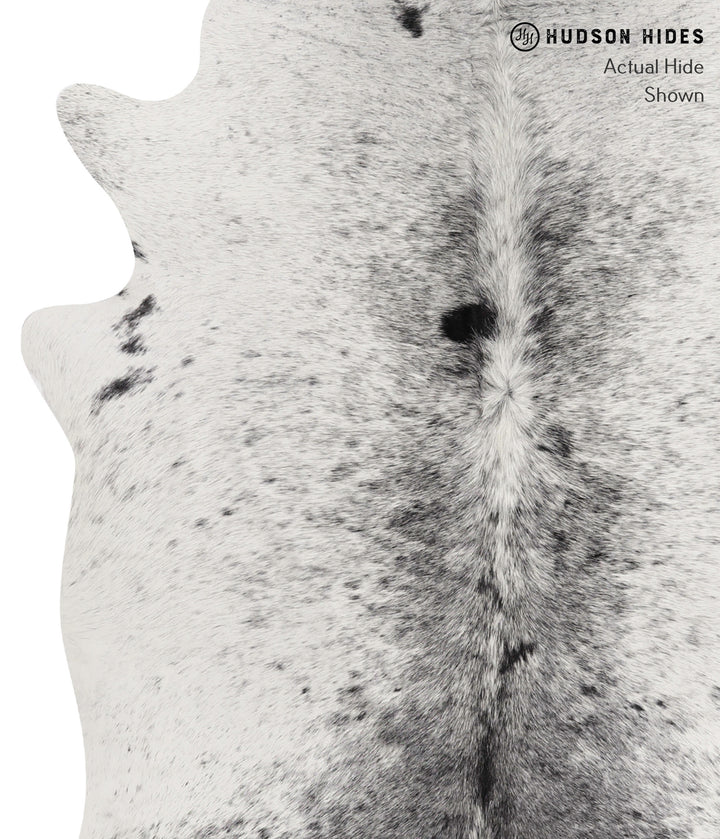 Salt and Pepper Black Large Brazilian Cowhide Rug 6'7"H x 5'3"W #85526 by Hudson Hides
