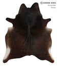 Chocolate X-Large Brazilian Cowhide Rug 7'2"H x 6'2"W #85563 by Hudson Hides