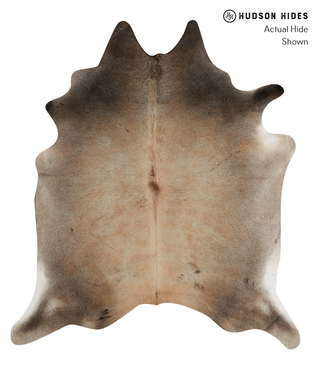 Grey with Beige X-Large Brazilian Cowhide Rug 6'11"H x 6'1"W #85672 by