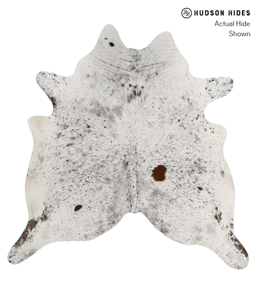 Salt and Pepper Black XX-Large Brazilian Cowhide Rug 7'2"H x 7'1"W #85746 by Hudson Hides