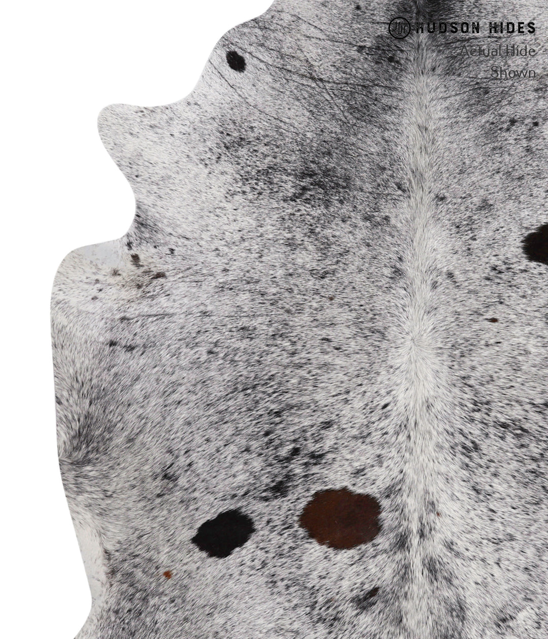 Salt and Pepper Black Large Brazilian Cowhide Rug 6'7"H x 5'10"W #8578